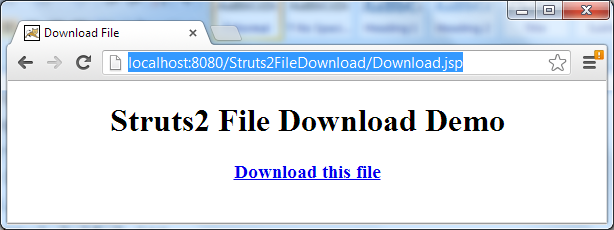 test Struts2 download page