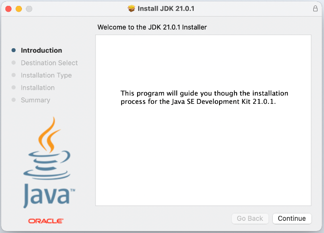 JDK 21 installer on macos