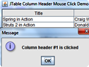 How to handle mouse clicking event on JTable column header