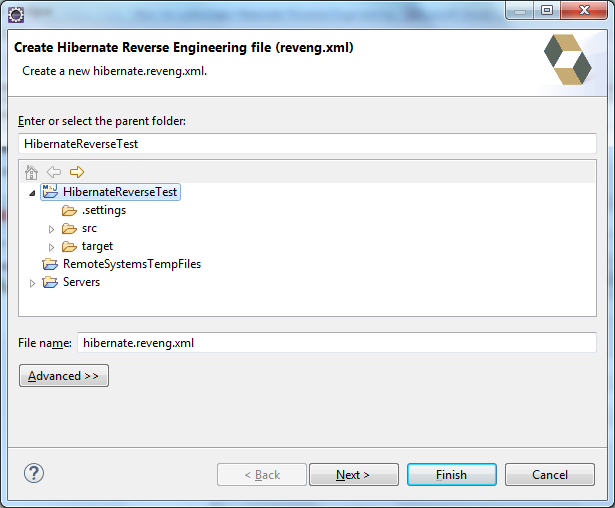 Create reveng xml locate file