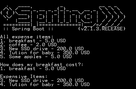 Spring Boot output cmd