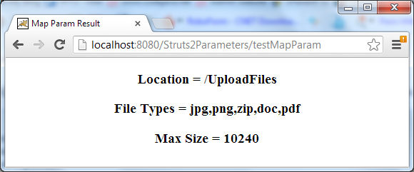 test Map parameters