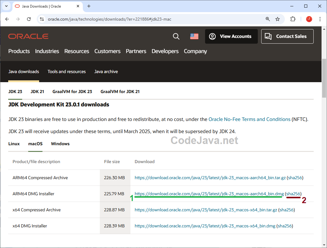 download oracle jdk 23 installer for macos