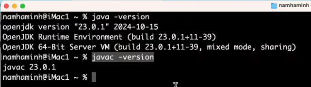 verify openjdk 23 setup on macos