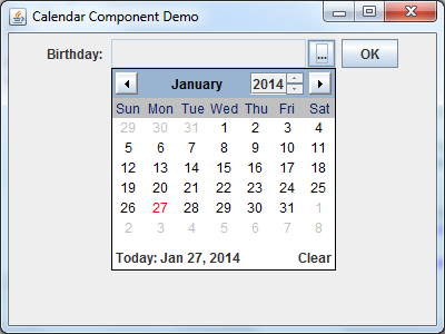 Calendario En Java Netbeans