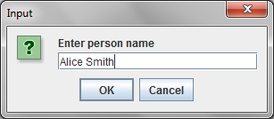 Enter person name