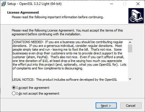 openssl light setup program