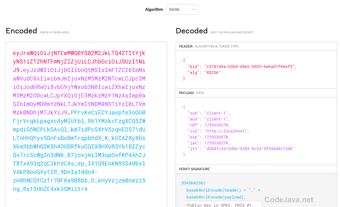 Decode access token