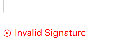 Invalid signature